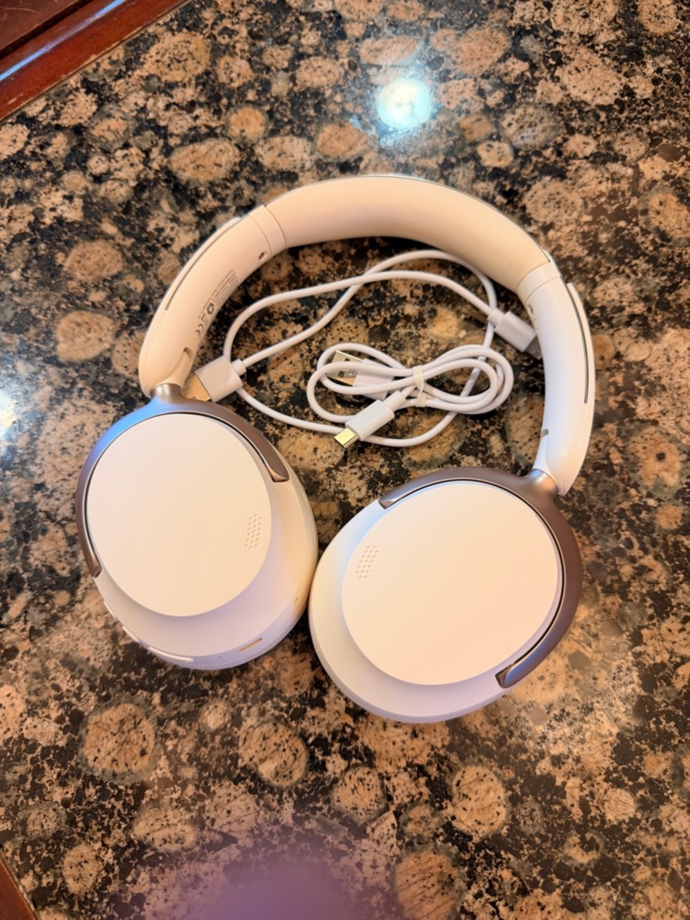 Wireless Over-Ear Headphones in Cream with USB-C Cable